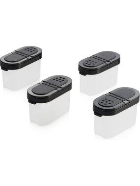 Set of 4 Small Spice Shakers - BPA-Free, Dishwasher Safe, Keeps Herbs Fresh